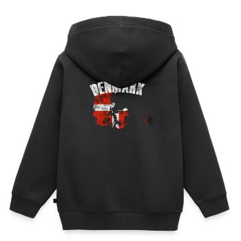 Dänemark - Kinder Premium Organic Hoodie - Schwarz - Hinten - AI Model Kid Male (0cm)