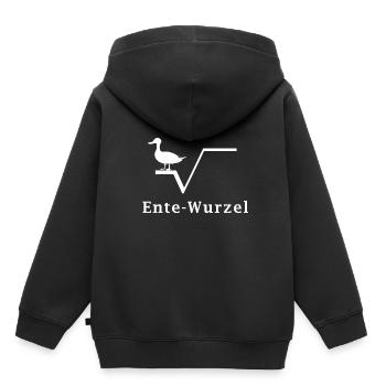 Ente Wurzel - Kinder Premium Organic Hoodie - Schwarz - Hinten - AI Model Kid Male (0cm)