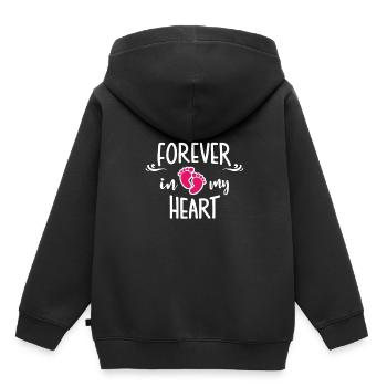 fille morte bébé amour coeur tristesse adieu mort - Sweat Premium à capuche enfant bio - noir - Dos - AI Model Kid Male (0cm)