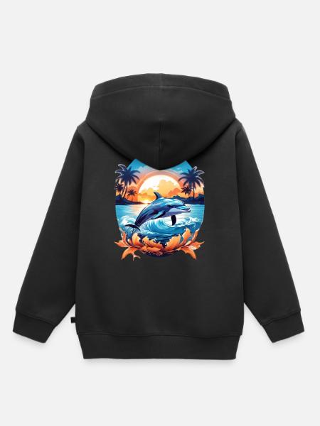 Delfin - Kinder Premium Organic Hoodie - Schwarz