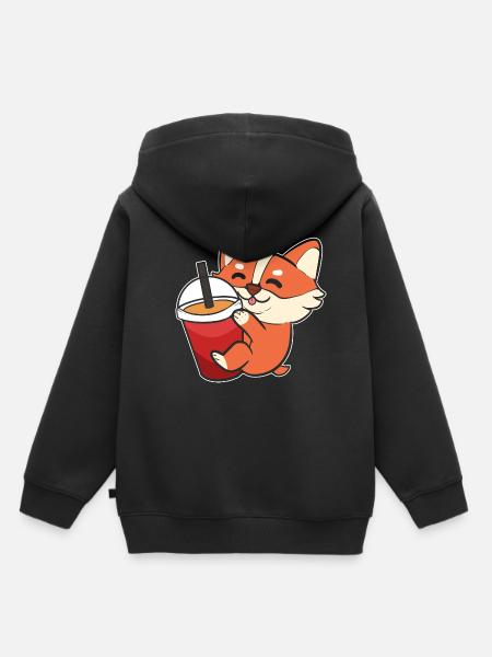 Corgi - Kinder Premium Organic Hoodie - Schwarz
