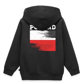 Pologne Polonais - Sweat Premium à capuche enfant bio - noir - Dos - AI Model Kid Male (0cm)