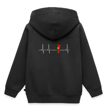Portugal EKG Flagge Nation Geschenk - Kinder Premium Organic Hoodie - Schwarz - Hinten - AI Model Kid Male (0cm)