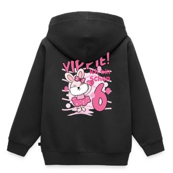 6.GEBURTSTAG KINDERGEBURTSTAG MÄDCHEN HASE - Kinder Premium Organic Hoodie - Schwarz - Hinten - AI Model Kid Male (0cm)