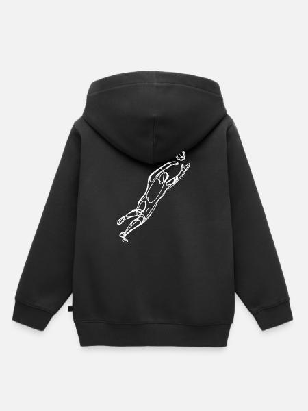Torhüter Zeichnung - Kinder Premium Organic Hoodie - Schwarz