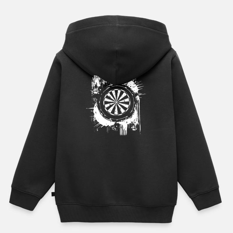 Dartscheibe Graffiti - Kinder Premium Organic Hoodie - Schwarz