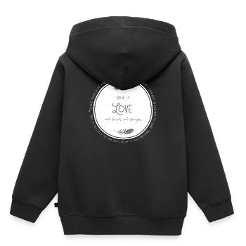 Spread the Love - Kinder Premium Organic Hoodie - Schwarz - Hinten - AI Model Kid Male (0cm)
