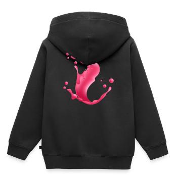 Splash couleur, Liquid Splash - design, idée cadeau - Sweat Premium à capuche enfant bio - noir - Dos - AI Model Kid Male (0cm)