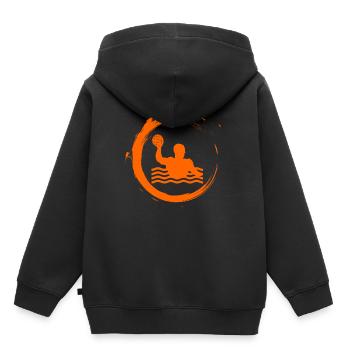 splatter wasserball - Kinder Premium Organic Hoodie - Schwarz - Hinten - AI Model Kid Male (0cm)