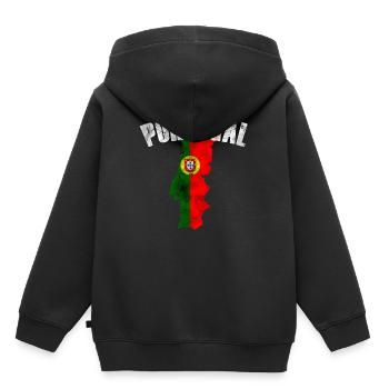 Portugal - Kinder Premium Organic Hoodie - Schwarz - Hinten - AI Model Kid Male (0cm)
