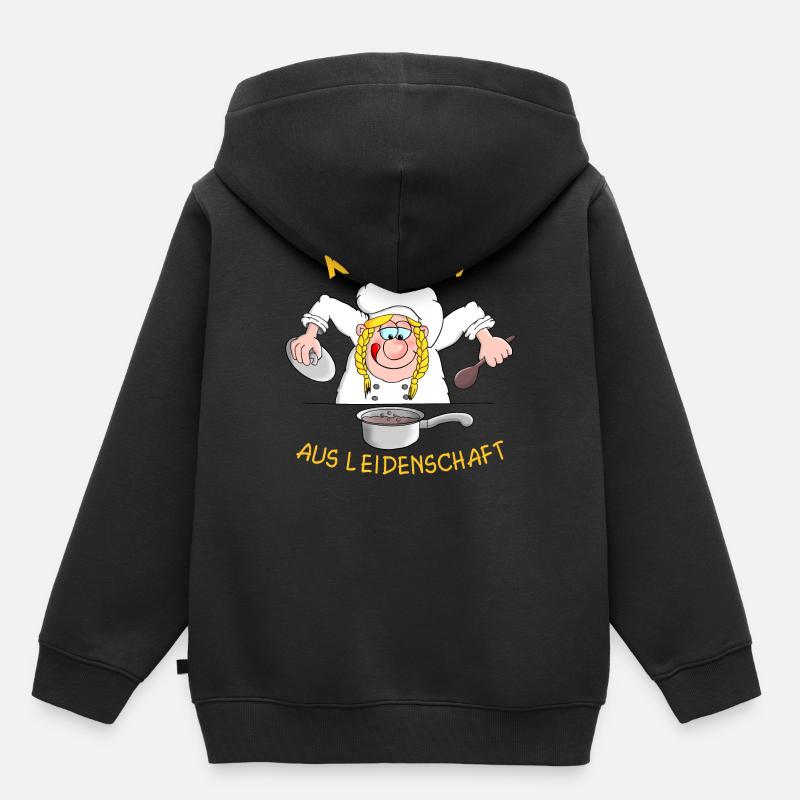 Cuisiner avec passion - Sweat Premium à capuche enfant bio - noir