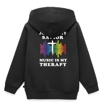 Musik Christlich - Kinder Premium Organic Hoodie - Schwarz - Hinten - AI Model Kid Male (0cm)