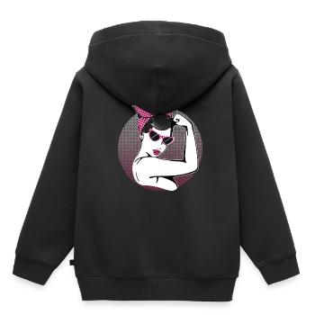 Retro Rockabilly Girl - Kinder Premium Organic Hoodie - Schwarz - Hinten - AI Model Kid Male (0cm)