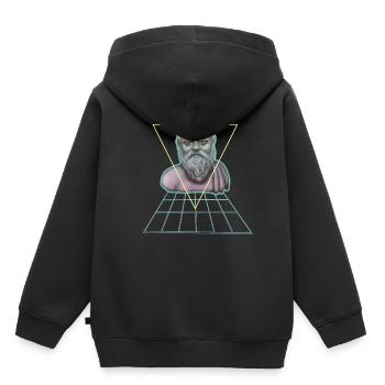 Socrate Philosophe grec moderne - Sweat Premium à capuche enfant bio - noir - Dos - AI Model Kid Male (0cm)