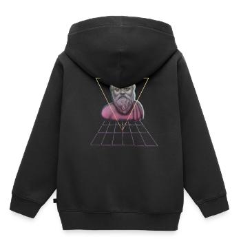 Socrate Philosophe Cadeau d’étudiant - Sweat Premium à capuche enfant bio - noir - Dos - AI Model Kid Male (0cm)