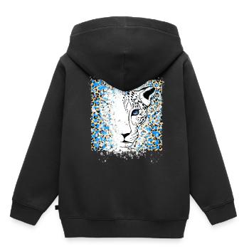 Cooles Animal Print - Kinder Premium Organic Hoodie - Schwarz - Hinten - AI Model Kid Male (0cm)