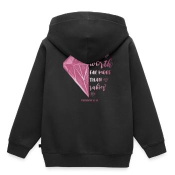 Christlich Religiöses Motiv - Kinder Premium Organic Hoodie - Schwarz - Hinten - AI Model Kid Male (0cm)