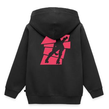 Roller Derby - Sweat Premium à capuche enfant bio - noir - Dos - AI Model Kid Male (0cm)