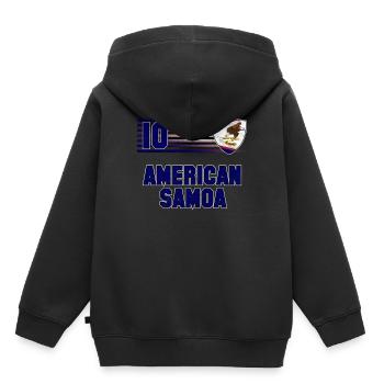 Amerikanisch-Samoa - Kinder Premium Organic Hoodie - Schwarz - Hinten - AI Model Kid Male (0cm)