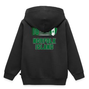 Île Norfolk - Sweat Premium à capuche enfant bio - noir - Dos - AI Model Kid Male (0cm)