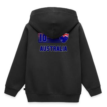 Australien - Kinder Premium Organic Hoodie - Schwarz - Hinten - AI Model Kid Male (0cm)