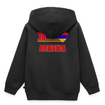 Armenien - Kinder Premium Organic Hoodie - Schwarz - Hinten - AI Model Kid Male (0cm)