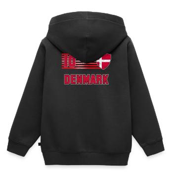 Dänemark - Kinder Premium Organic Hoodie - Schwarz - Hinten - AI Model Kid Male (0cm)