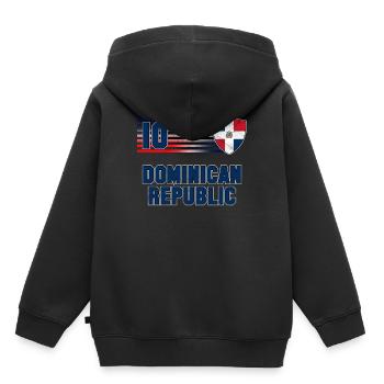 Dominikanische Republik - Kinder Premium Organic Hoodie - Schwarz - Hinten - AI Model Kid Male (0cm)