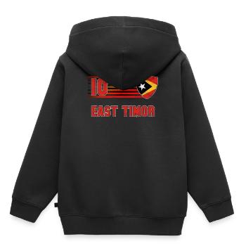 Timor oriental - Sweat Premium à capuche enfant bio - noir - Dos - AI Model Kid Male (0cm)
