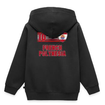 Polynésie française - Sweat Premium à capuche enfant bio - noir - Dos - AI Model Kid Male (0cm)