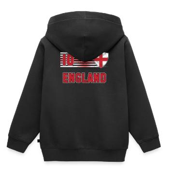 England - Kinder Premium Organic Hoodie - Schwarz - Hinten - AI Model Kid Male (0cm)