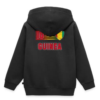 Guinée - Sweat Premium à capuche enfant bio - noir - Dos - AI Model Kid Male (0cm)