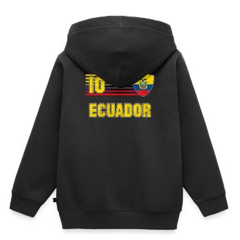 Équateur - Sweat Premium à capuche enfant bio - noir - Dos - AI Model Kid Male (0cm)