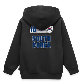 Corée du Sud - Sweat Premium à capuche enfant bio - noir - Dos - AI Model Kid Male (0cm)