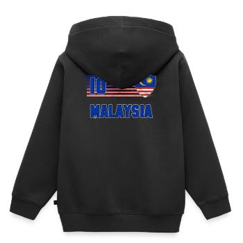 Malaisie - Sweat Premium à capuche enfant bio - noir - Dos - AI Model Kid Male (0cm)
