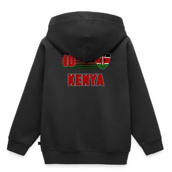 Kenya - Sweat Premium à capuche enfant bio - noir - Dos - AI Model Kid Male (0cm)