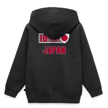 Japan - Kinder Premium Organic Hoodie - Schwarz - Hinten - AI Model Kid Male (0cm)