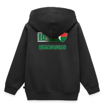 Macédoine - Sweat Premium à capuche enfant bio - noir - Dos - AI Model Kid Male (0cm)