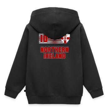 Irlande du Nord - Sweat Premium à capuche enfant bio - noir - Dos - AI Model Kid Male (0cm)