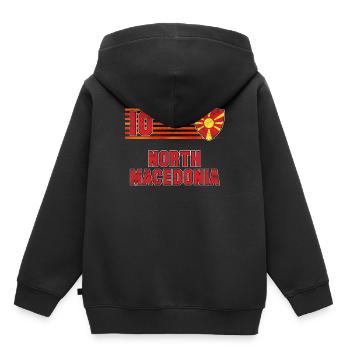 North Macedonia - Kids Premium Organic Hoodie - black - Back - AI Model Kid Male (0cm)