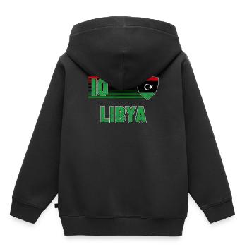 Libya - Kids Premium Organic Hoodie - black - Back - AI Model Kid Male (0cm)