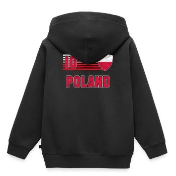 Polen - Kinder Premium Organic Hoodie - Schwarz - Hinten - AI Model Kid Male (0cm)
