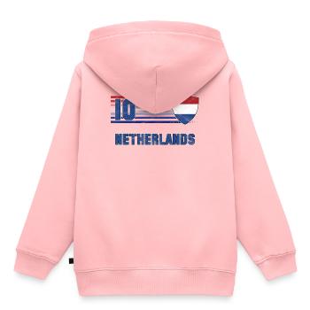 Antilles néerlandaises - Sweat Premium à capuche enfant bio - rose - Dos - AI Model Kid Female (0cm)