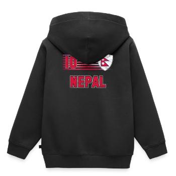 Népal - Sweat Premium à capuche enfant bio - noir - Dos - AI Model Kid Male (0cm)