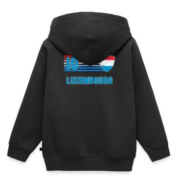 Luxemburg - Kinder Premium Organic Hoodie - Schwarz - Hinten - AI Model Kid Male (0cm)