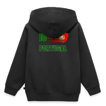 Portugal - Kinder Premium Organic Hoodie - Schwarz - Hinten - AI Model Kid Male (0cm)