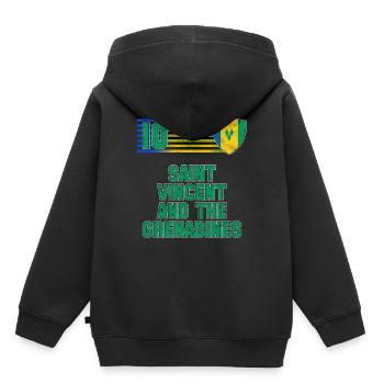 St. Vincent und die Grenadinen - Kinder Premium Organic Hoodie - Schwarz - Hinten - AI Model Kid Male (0cm)
