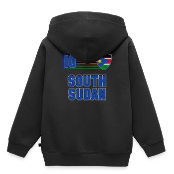 South Sudan - Kids Premium Organic Hoodie - black - Back - AI Model Kid Male (0cm)