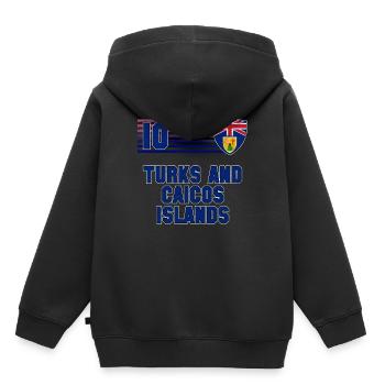Turks und Caicosinseln - Kinder Premium Organic Hoodie - Schwarz - Hinten - AI Model Kid Male (0cm)