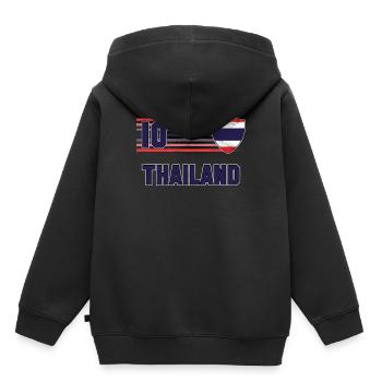 Thailand - Kinder Premium Organic Hoodie - Schwarz - Hinten - AI Model Kid Male (0cm)